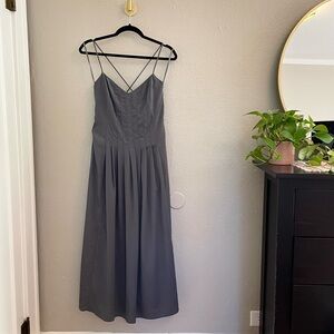 Banana Republic Slate Crepe Strappy Formal Maxi Dress